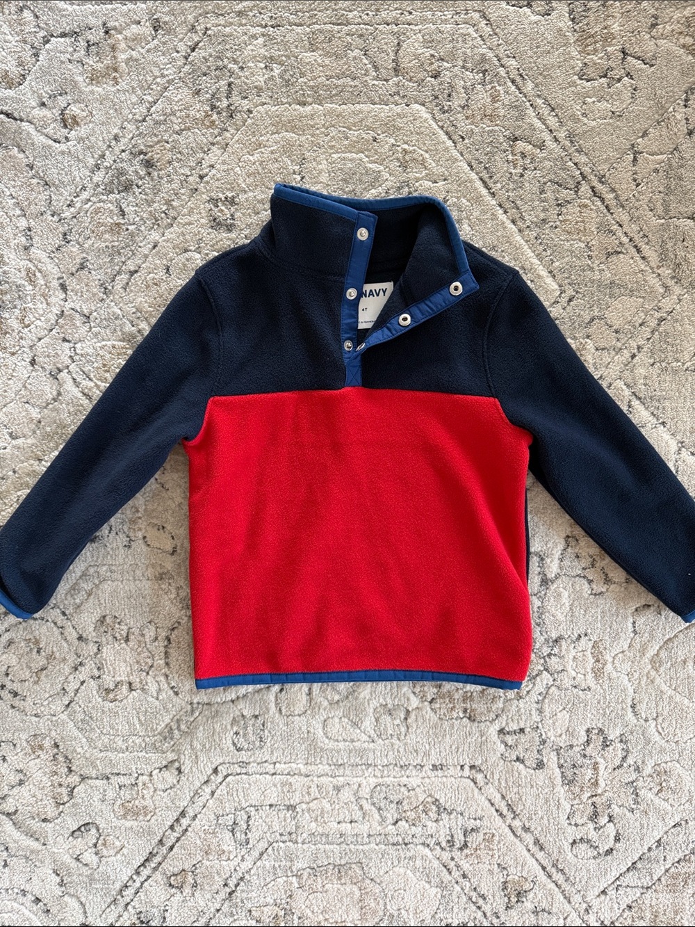 Old Navy Boys 4T Navy & Red Fleece Pullover